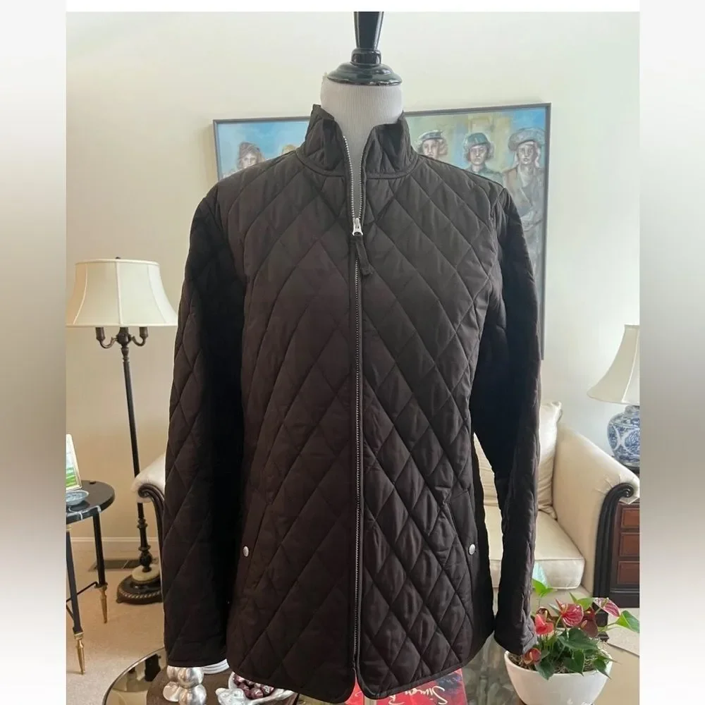 Lands' End Brown Quilted Jacket